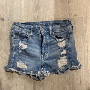 American Eagle Outfitters Ripped Blue Jean Shorts